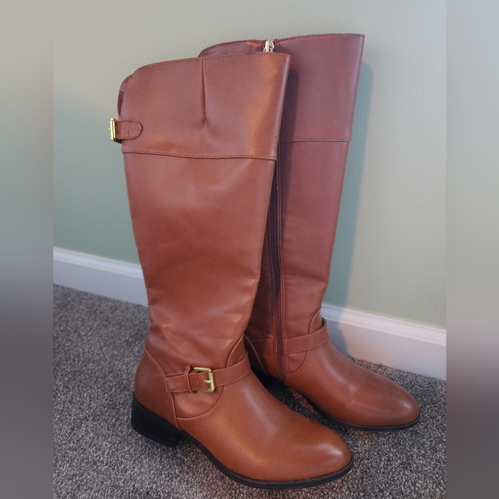 Brown Leather Knee-High Boots